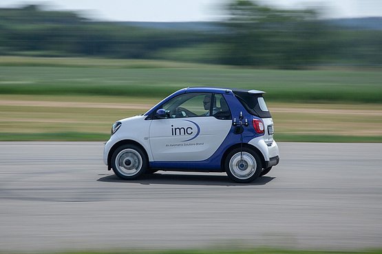 The imc SMART Demo Car equipped with the WFT and other automotive sensors
