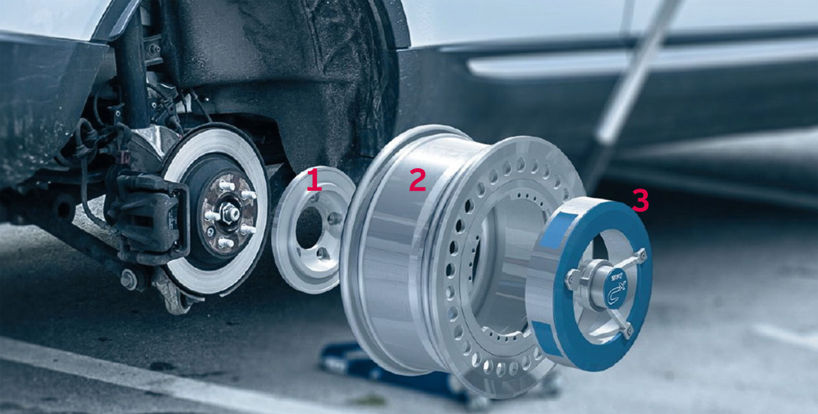 Easy mounting: wheel force transducer